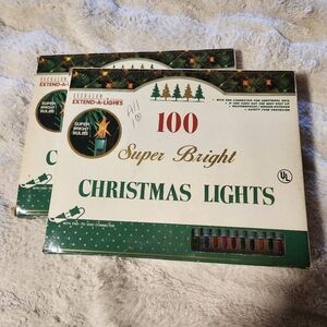 Vtg Everglow Extend-a-lights 100 Super Bright Multicolor Christmas Lights Plus 1